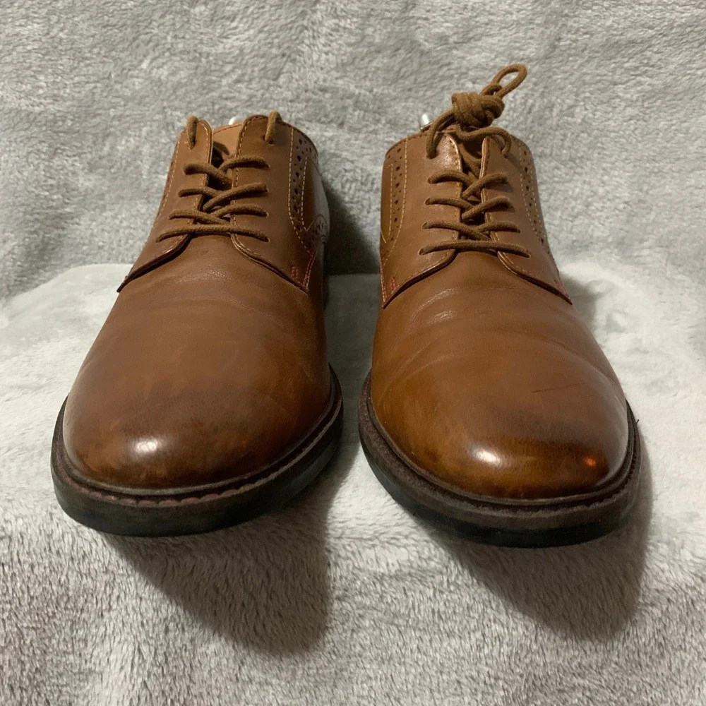 Bostonian Commonwealth‎ Men's Tan Leather Wingtip Oxford Dress Shoes Size 10.5
